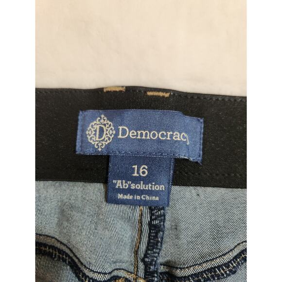Democracy Jeans Womens Sz 16 Blue "Ab" Solution Technology Whiskers Stretch - Picture 8 of 14